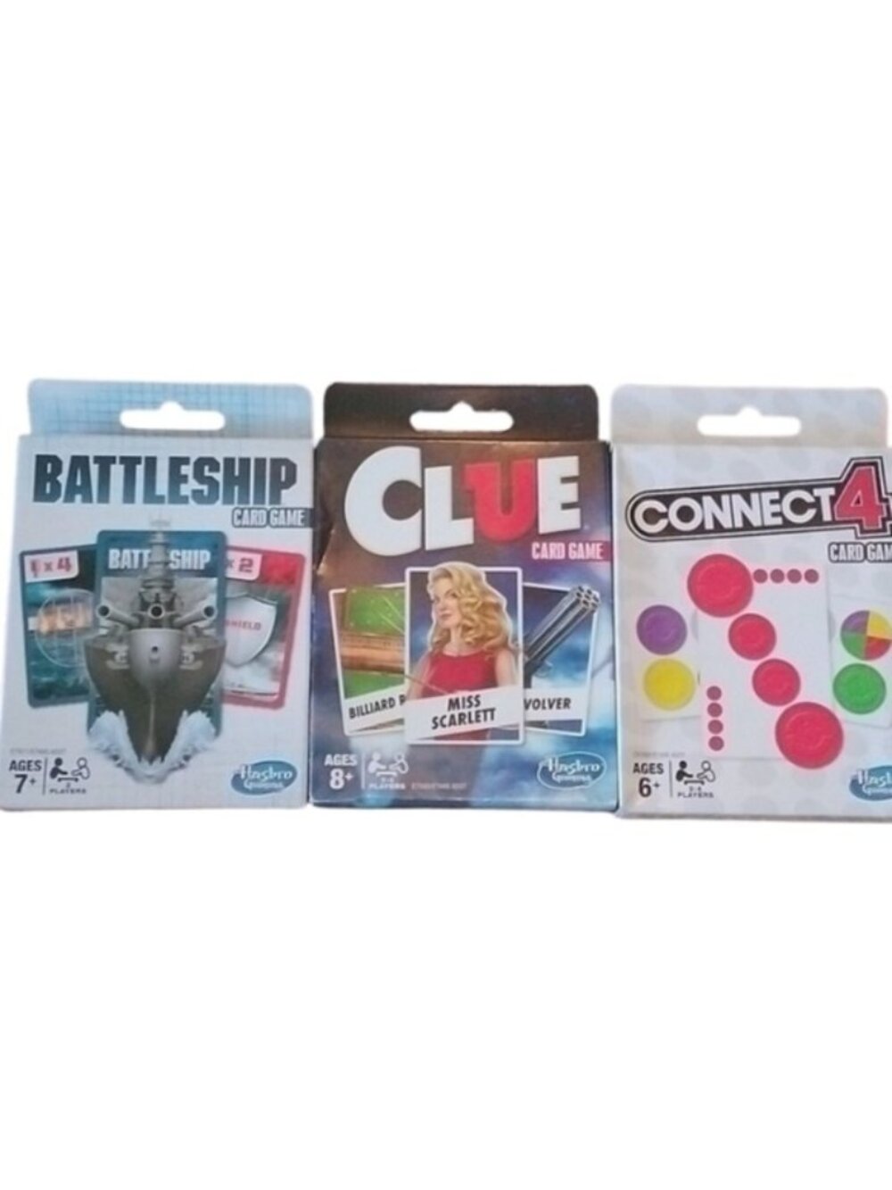 Battleship, Clue, + Connect 4 Card Games, Set of 3